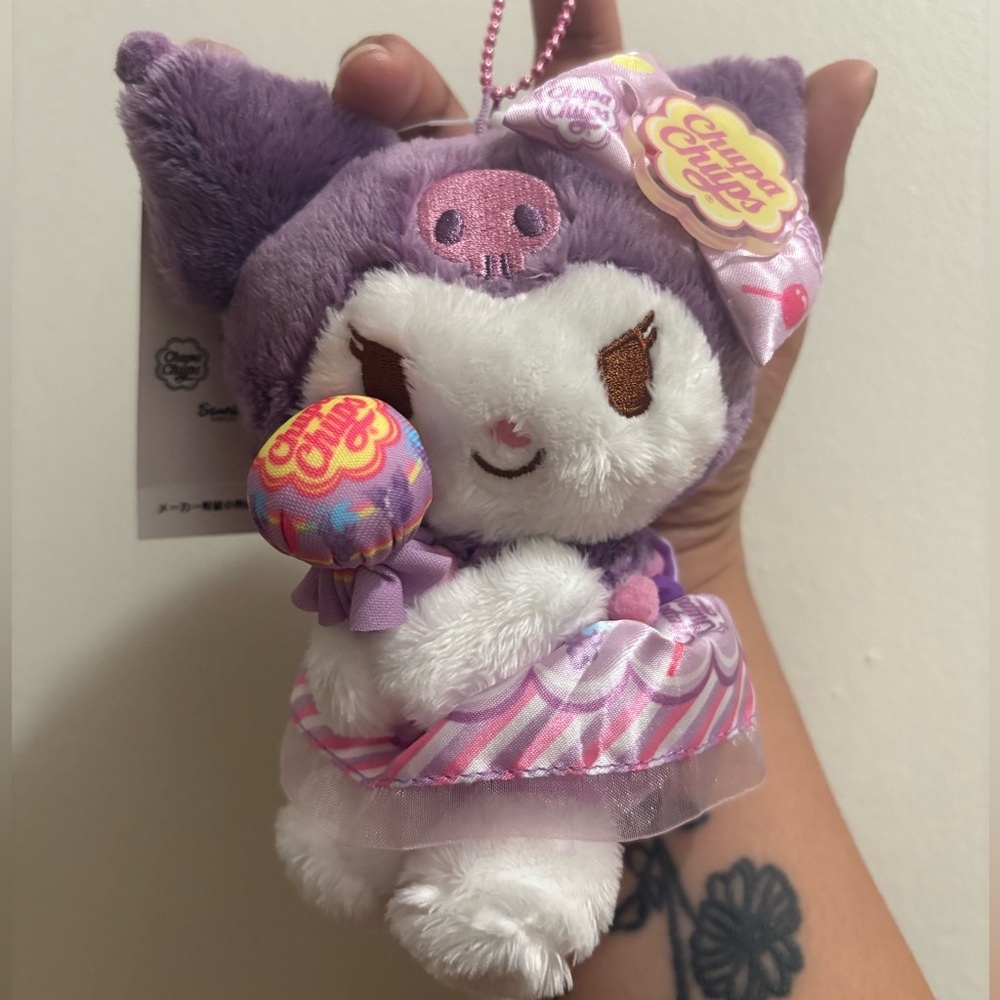 Kuromi chupa chups plush keychain